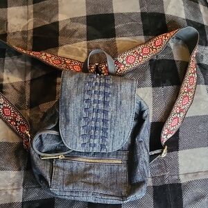 Steve Madden Blue Backpack with Denim Finish